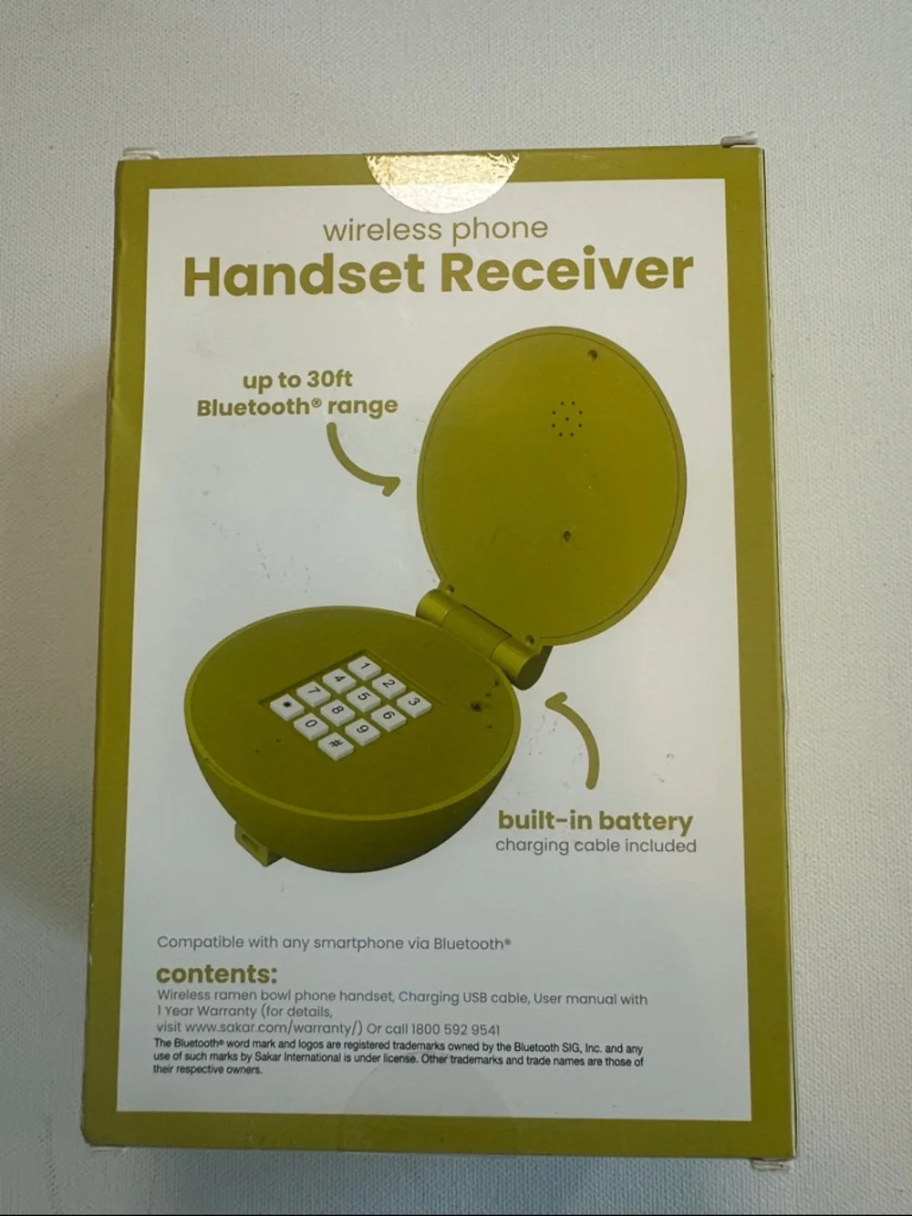 Vivitar Novelty Bluetooth Ramen Phone Handset Receiver NIB